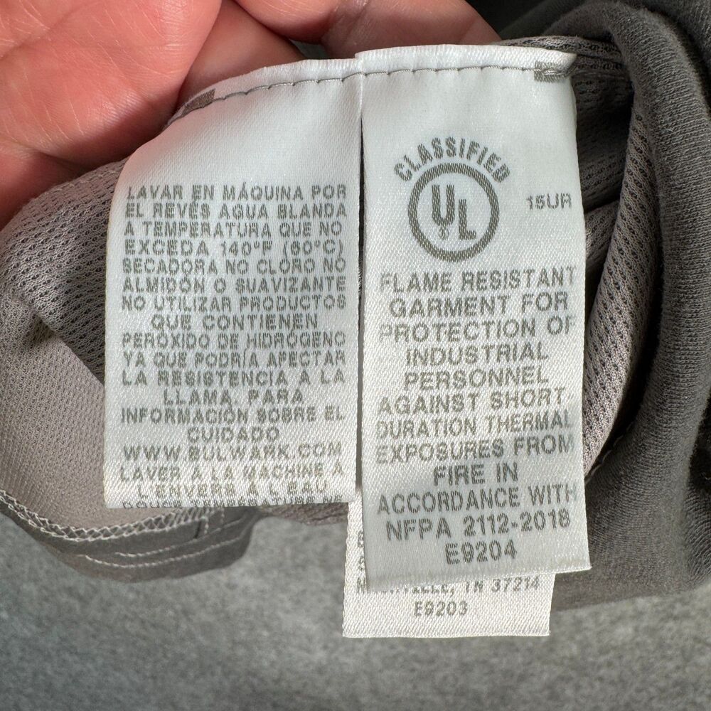 Bulwark FR IQ Series Henley T Shirt Mens L Gray Flame Resistant Workwear NWT - Picture 11 of 14